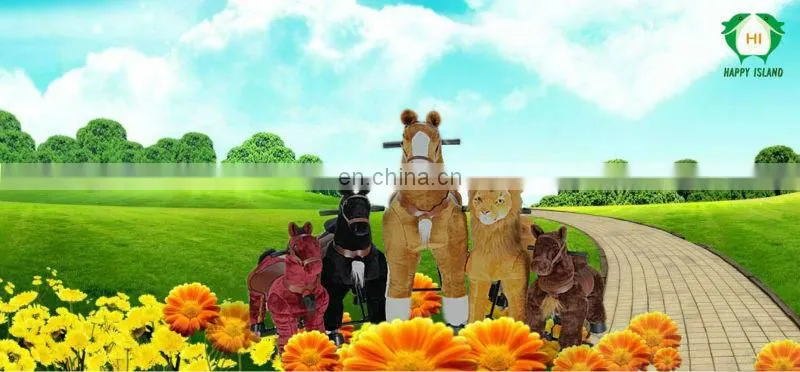 2017Hot special design lion/tager mechanical walking horse for children