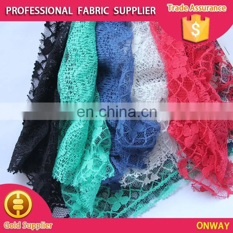 new design burnt-out polyester/cotton solid lace for all ladies' garment