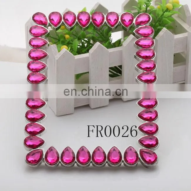 Shining love flower rhinestone photo frame, funny photo frame 2014, wedding photo frame