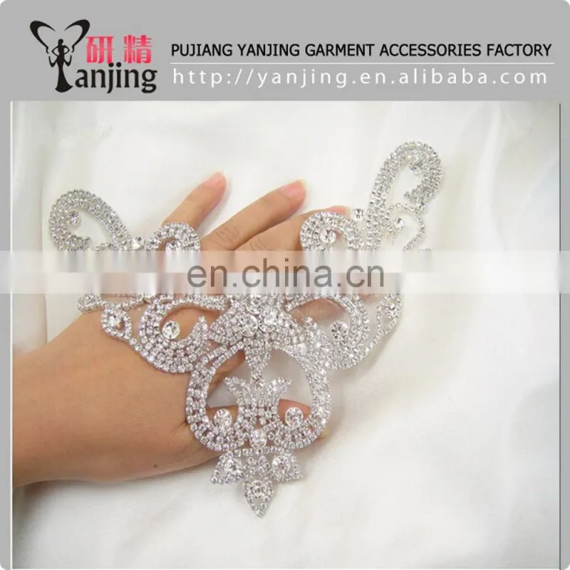 Professional Factory Clear beaded white glass sequin applique designs sew on garment