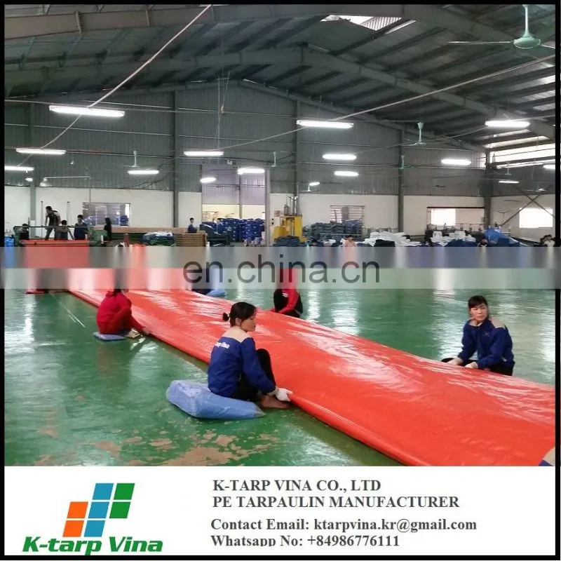 PE TARP ORANGE COLOR - TRUCK COVERING TARP - 170 GSM - 5x20m - 200 SQM, TO JORDAN