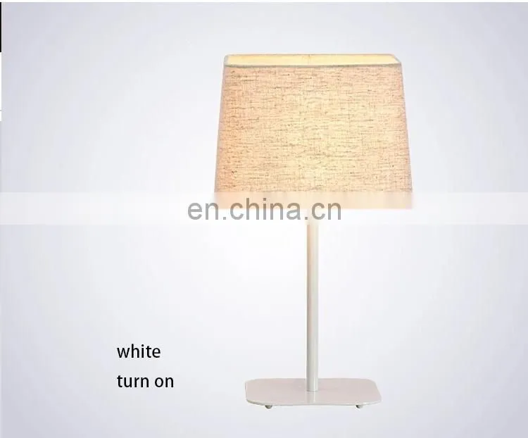 Restaurant hotel simple led table lamp bedroom bed warm table lamp high-grade study room led fabric table lamp