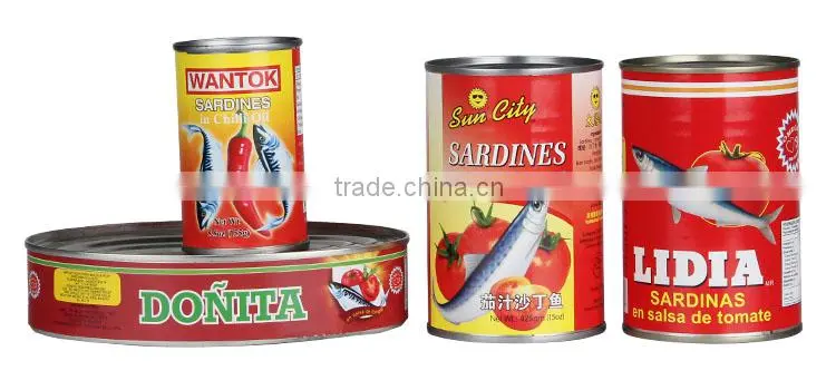 Canned sardines in oil/brine/tomato sauce