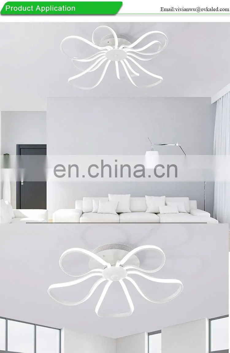 Factory Direct Sale Petal Minimalist Ceiling Lamp Modern Hotel White Chandelier Lights