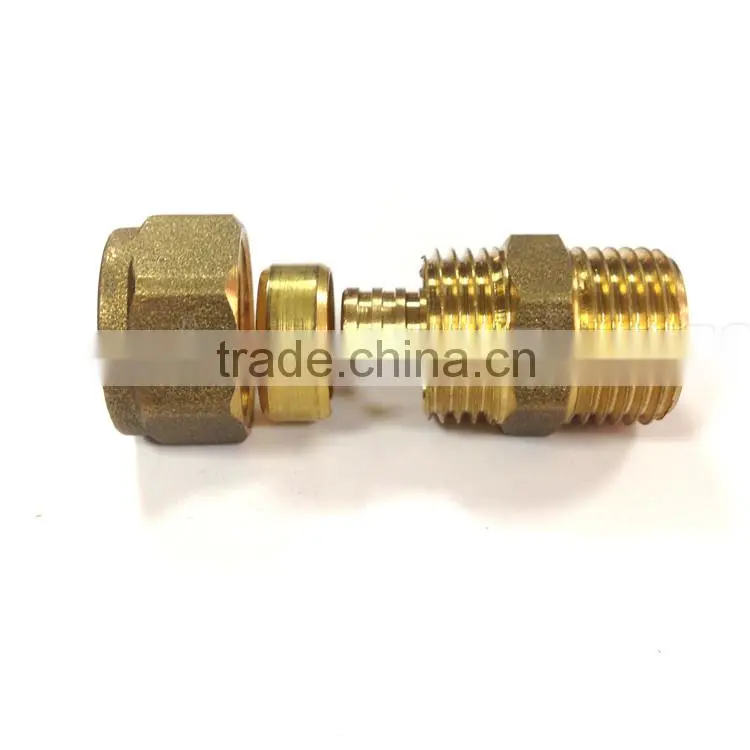 Lead free BSP NPT 110 series brass union male female equal screw fitting for water pex pipes