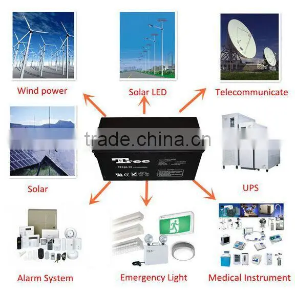 Manufacturr Sola Power Battery Supply 12V200Ah AGM Gel Deep cycle battery