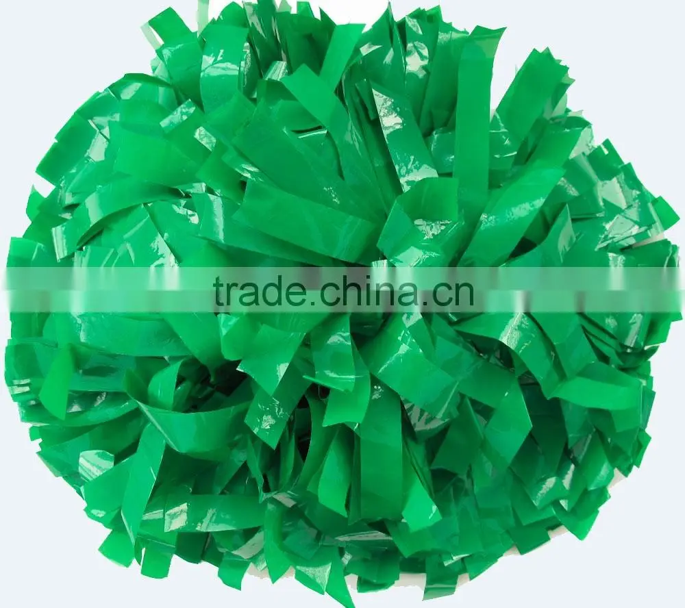 wet look kelly green pom poms