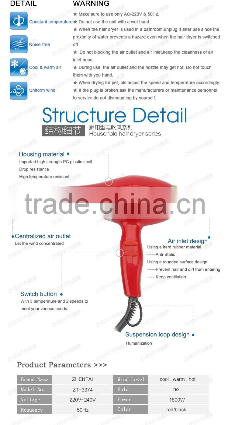 hair dryer 2500w high temperature hair dryer hair dryer with comb