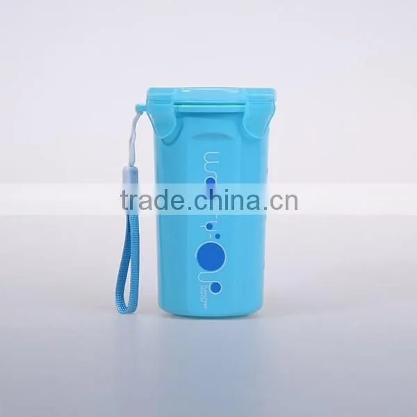 400ml 4 Side lockable portable plastic water cup