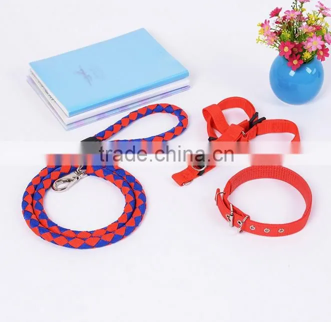 hot sale 2016 pet dog collars &leashes and harrness three pieces together