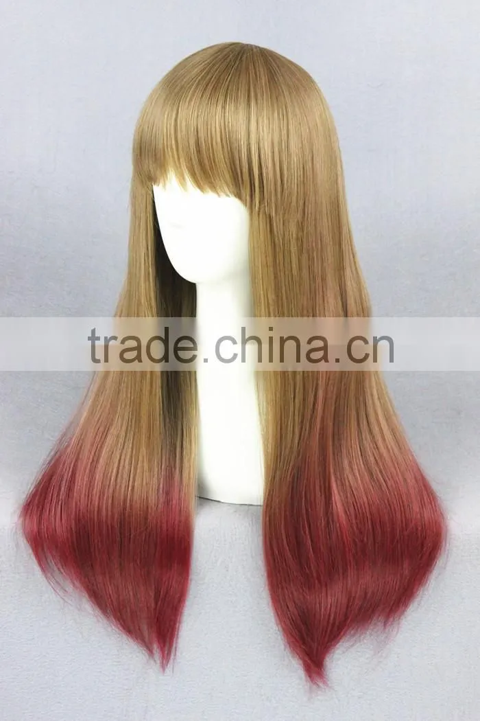 wholesale high quality 60CM medium blonde red mixed Lolita women synthetic wig