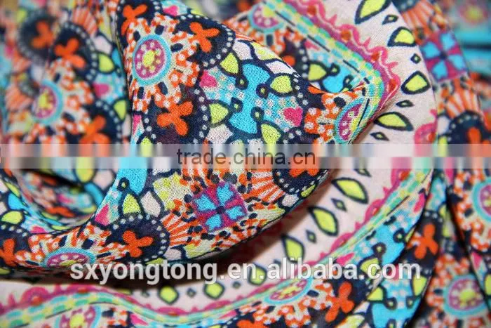 printed floral chiffon fabric with print for woman's garment