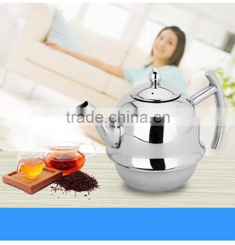 1.0L stainless steel bell-shaped teapot with tea strainer/ boiling tea kettle