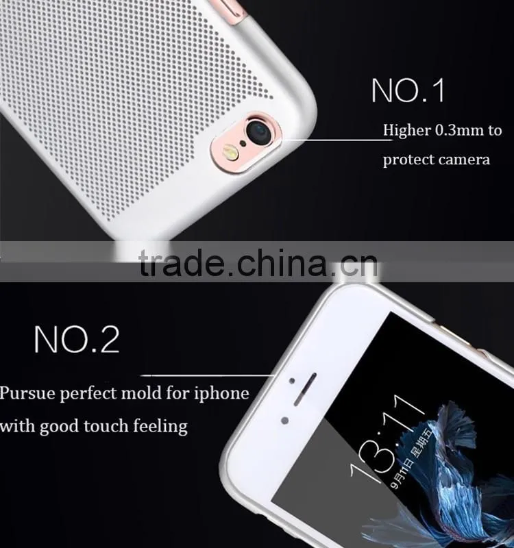 phone case for iphone 6splus with mesh design to dissipate heat