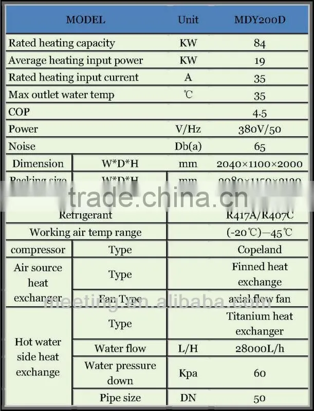 pool heating 380V, Copeland compressor swim pool heat pump in steel