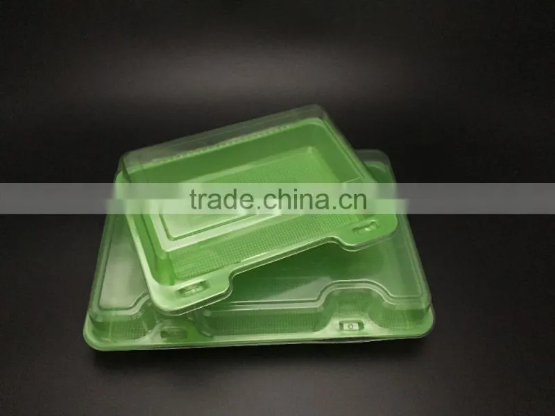 Hot sale PET disposable food container /take away lunch box/plastic container with lid