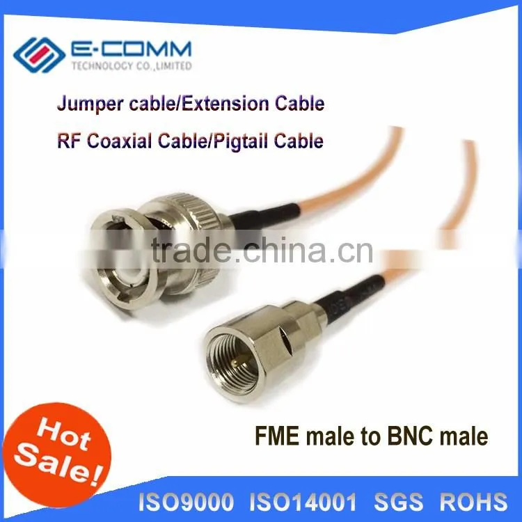 Hot sale!!BNC Female Jack nut Connector Switch FME Male Plug Connector RG178 Cable