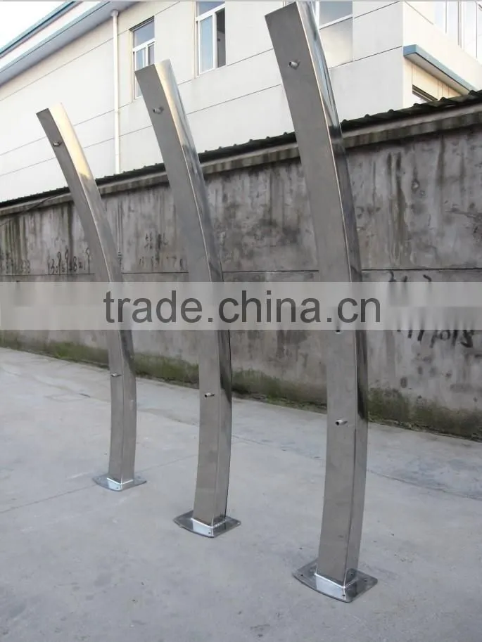 Audemar 3MM Thick Aluminum Or 2.5MM Stainless Steel Curve Outdoor Shower Accessories