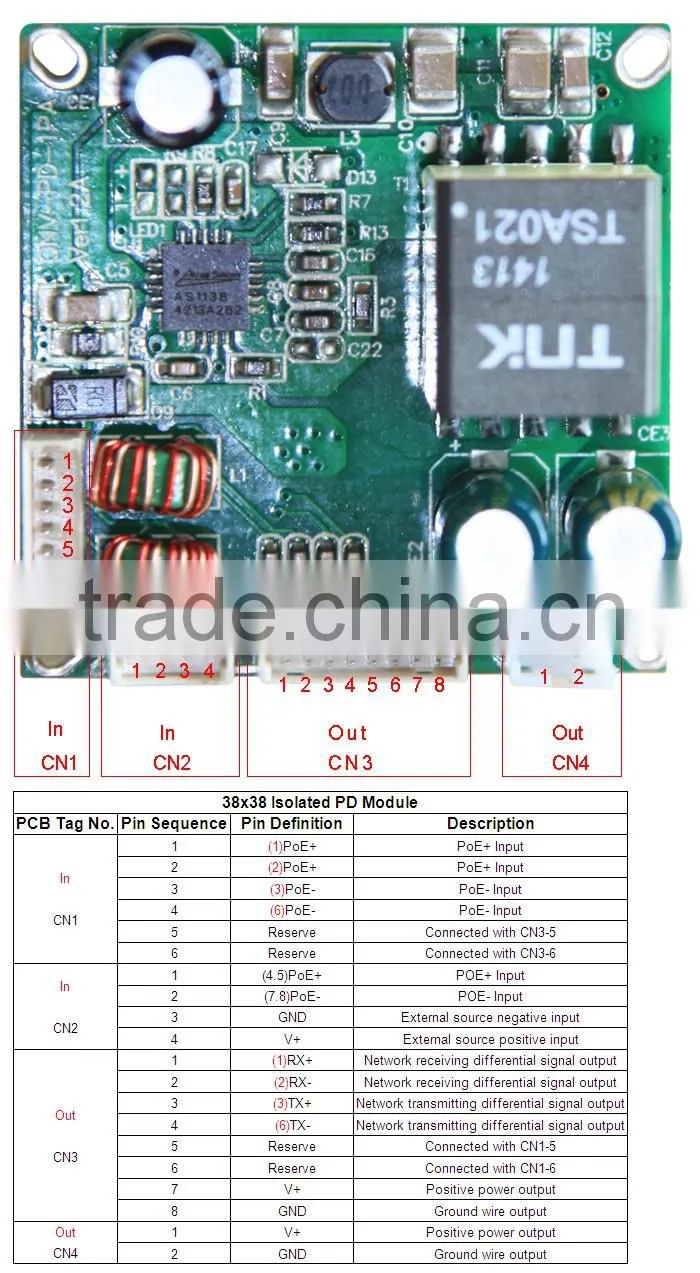 10/100M PoE Module with IEEE802.3af PoE Standard poe module Special for IP Camera