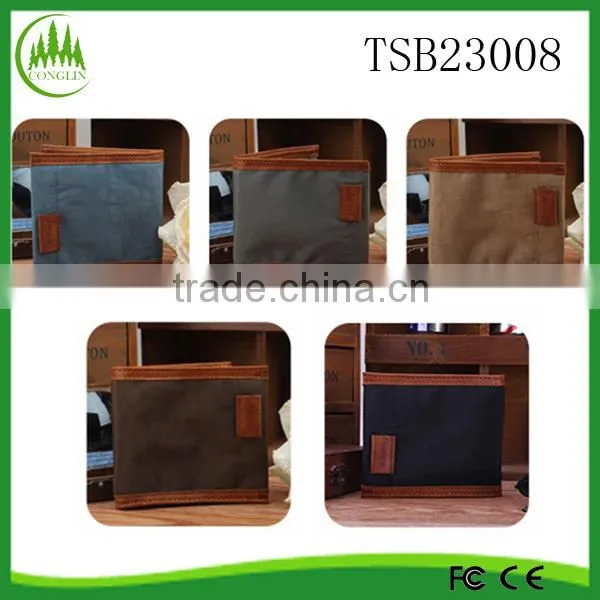 Men Boy Canvas Tri-Fold Wallet Travel Sports Kids Holiday Plain Coin Tri-Fold Wallet