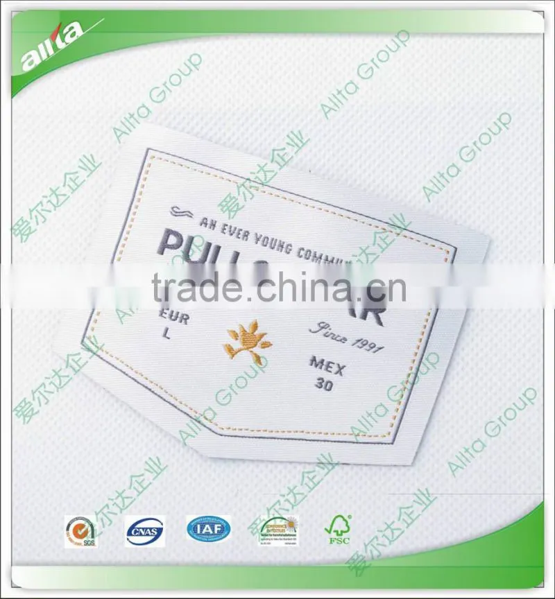 Custom clothing label, woven clothing label, brand name label for clothing