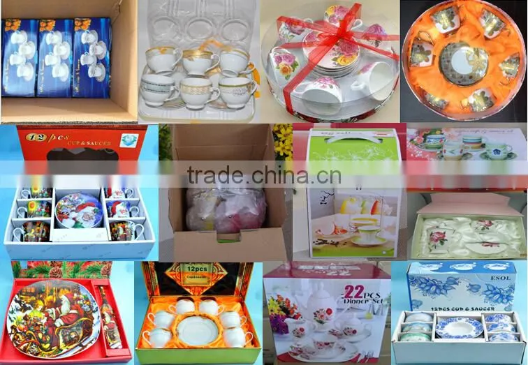 2015 spring fair new design fine porcelain tea set with flower decal printing,ceramic tea cup and saucer