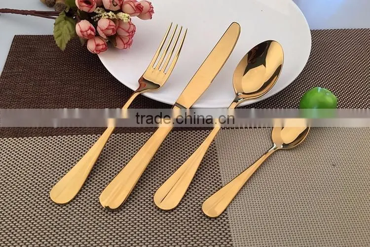 New Style gold-plated color flatware cultery set 6003