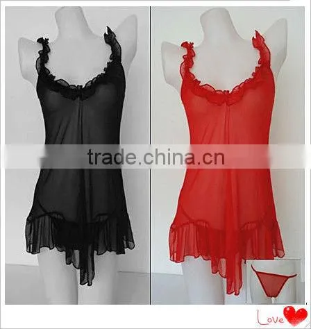 sex lingerie transparent night dress sexy nightgown set