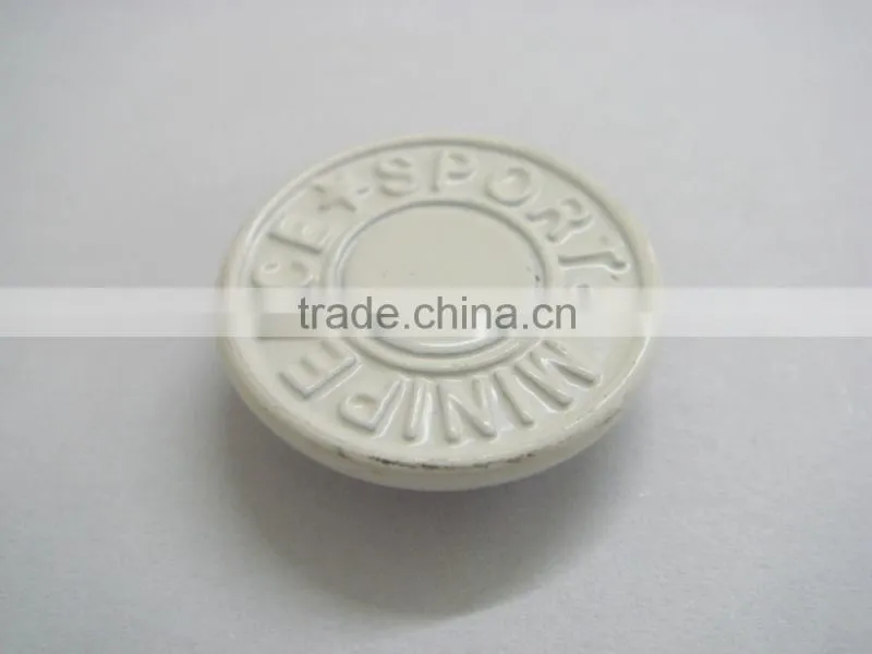 20mm white engraved customer logo snap button for man clothing