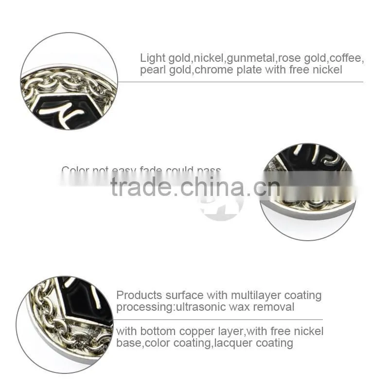 Custom China Cheap Round Shape Engraved Metal Buttons caps