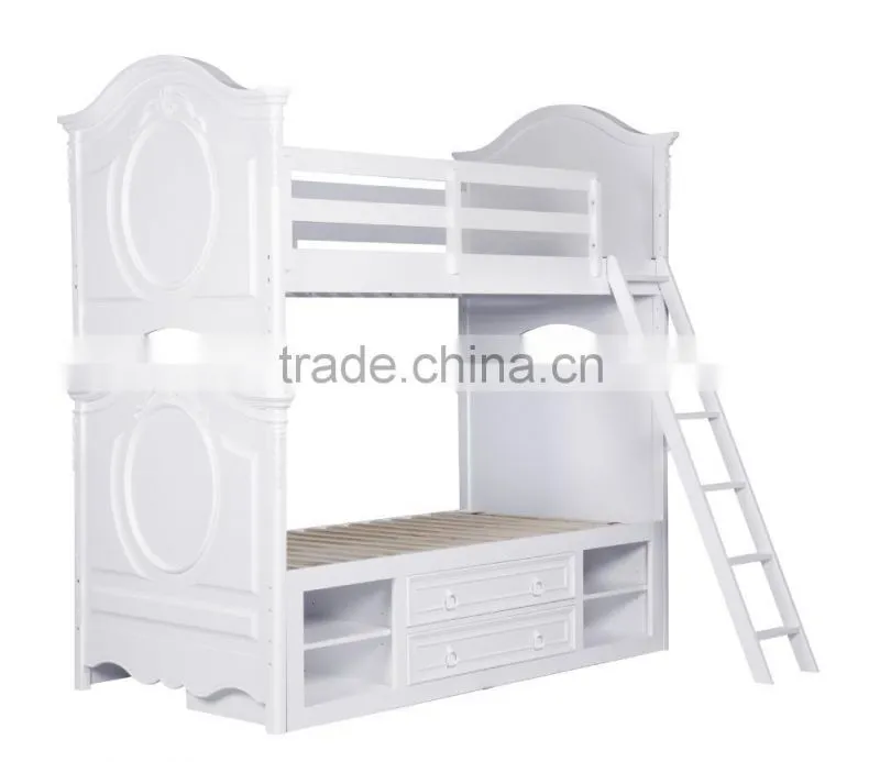 lovely and sweet multi-function american bunk bed / White children bunk bed AS-B39