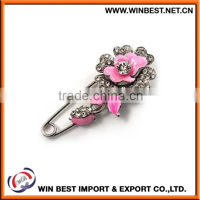 Wholesale china costume jewellery trendy brooches, fashion safety pin
