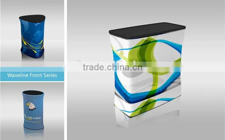 trade fair counter,advertising counter with fabric graphic