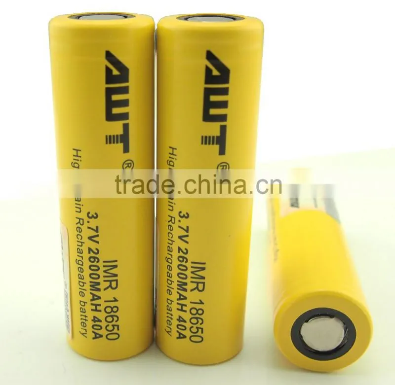 AWT Yellow 18650 2600mah 40A Subox mini vape mod box mod awt 18650 high drain for best vape mod philippine