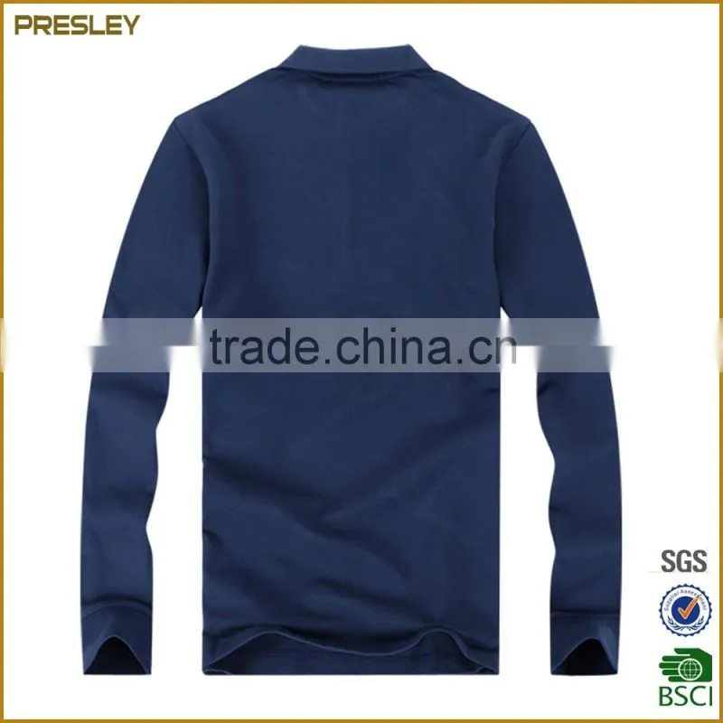 Presley oem New fashion men's casual regular fit blank long sleeve custom polo shirt