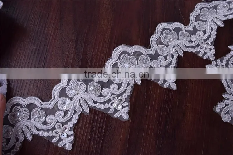 Pearl Beaded & Sequin Bridal ~ Lace Embroidered lace various color Wide:6cm in stock