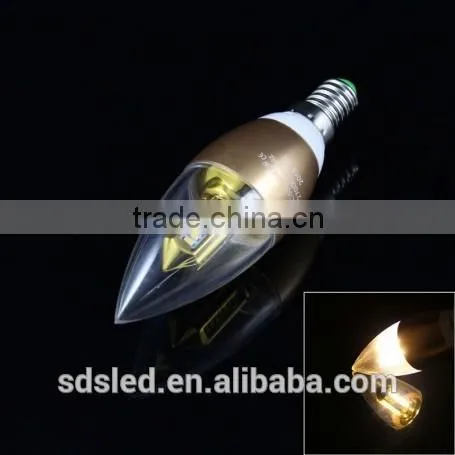LED Candle bulb Gold E14 led candle bulb 3014SMD Warm White Champaign led candle light