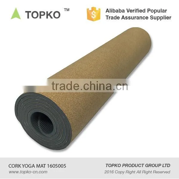 TOPKO new generation TPE cork yoga mat natural cork mat
