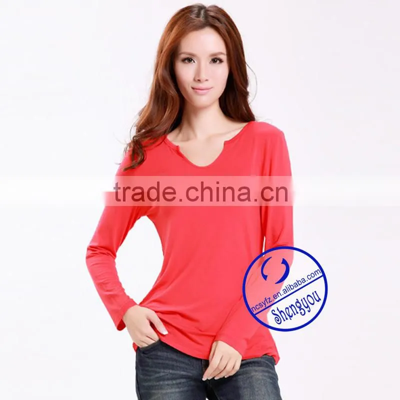 100 viscose women long sleeve t shirts wholesale china