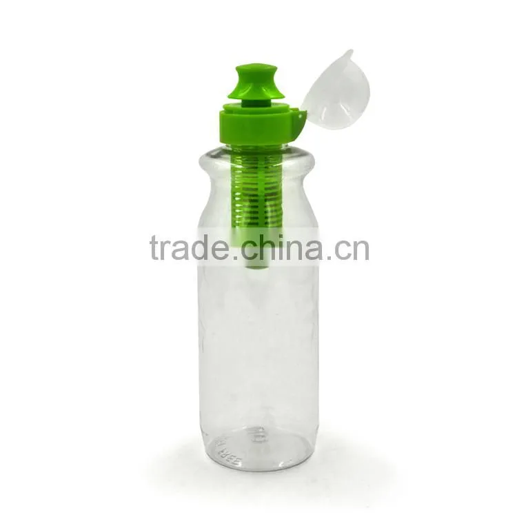 500ML PET/AS Custom Logo Carbon Water Filtration Bottle for Traveling