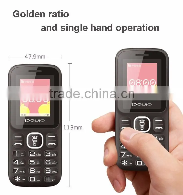 2016 Gleese best price, big sound, 1.77 inch mini old people cell mobile phone with GPRS & Bluetooth function