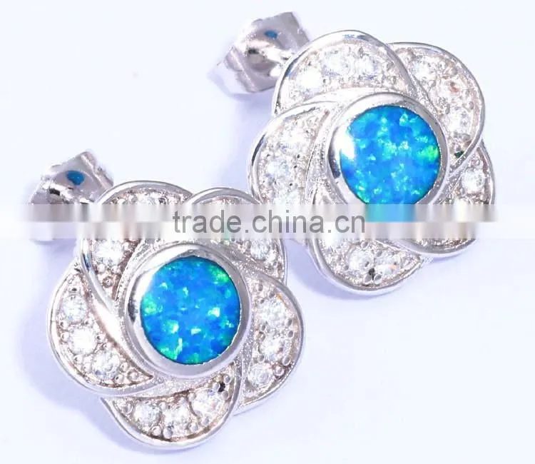 Opal Jewelry Factory !!! Wholesale Lab Created White Opal 925 Sterling Silver Teardrop Opal Earring