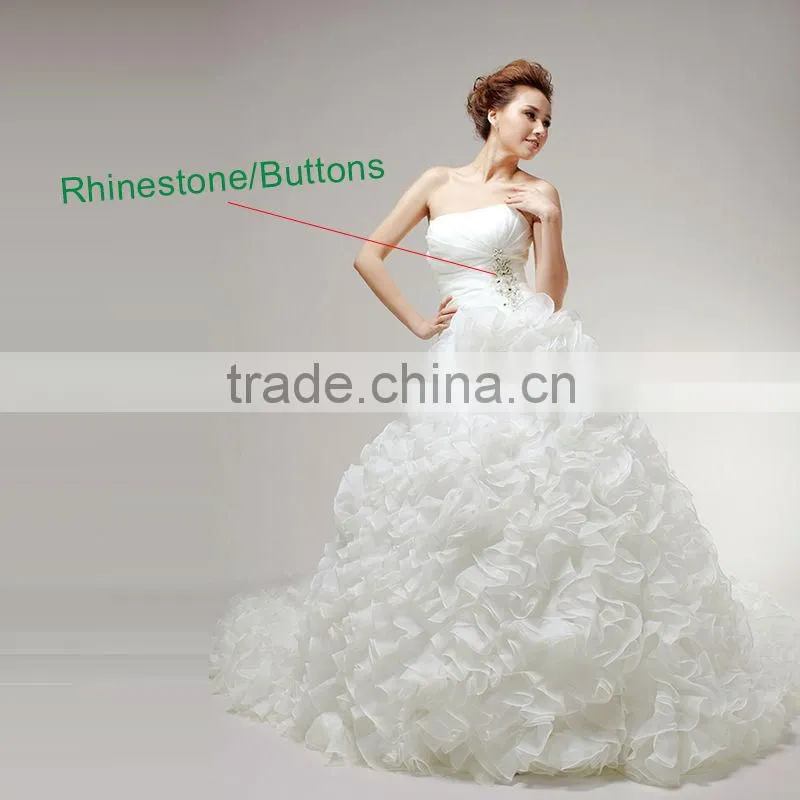 HWM155 girl's wedding dress diamond press stud