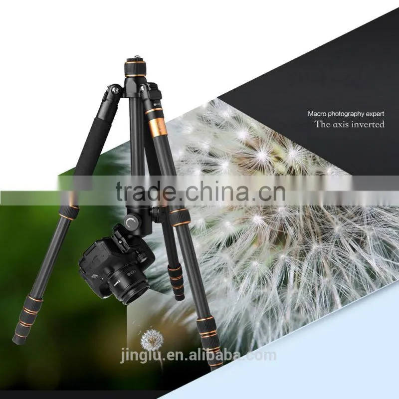Q-666C Portable Professional Carbon Fiber Tripod &Ball Head for DSLR Camera