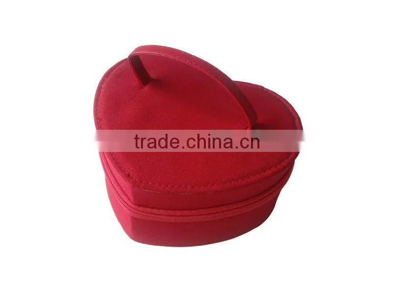 Heart shape customized EVA fabric jewelry storage case