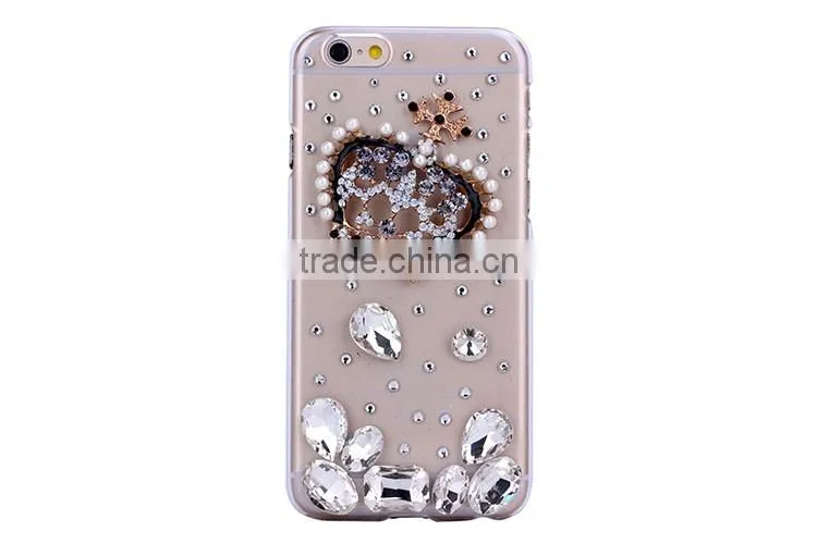 2016 OEM design Diamonded back cover mobile phone PC case for samsung s7