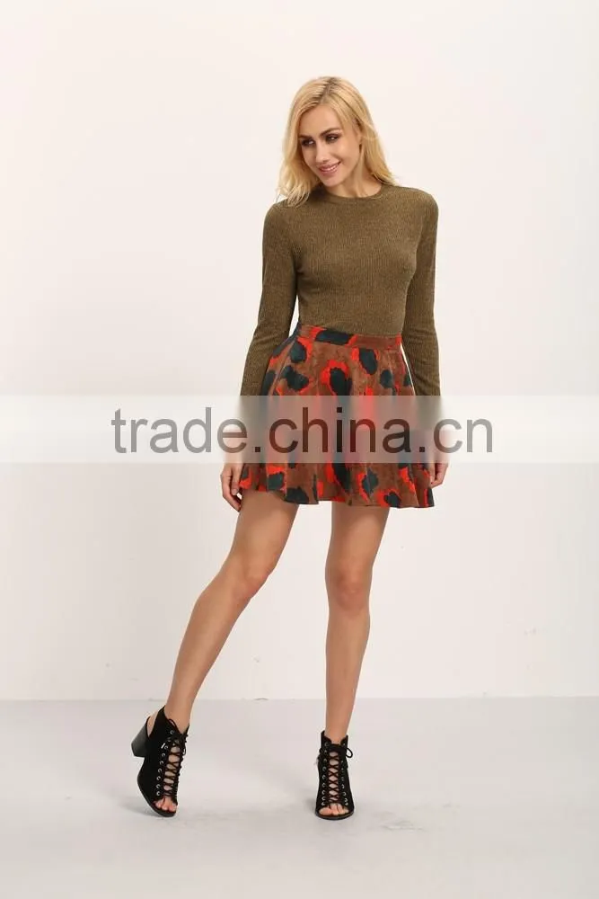 New arrival winter casual printing A-line skirt