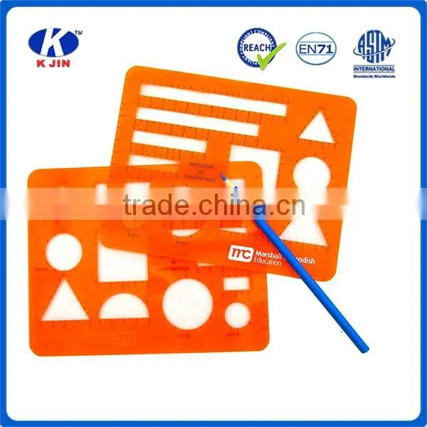 2016 OEM accept promtional plastic template ruler for students