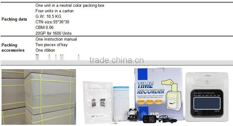 punch card time clock attendance machine