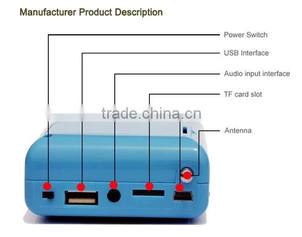Robot-138 Portable card speaker, speaker with TF/Micro SD card/USB disks, radio fm
